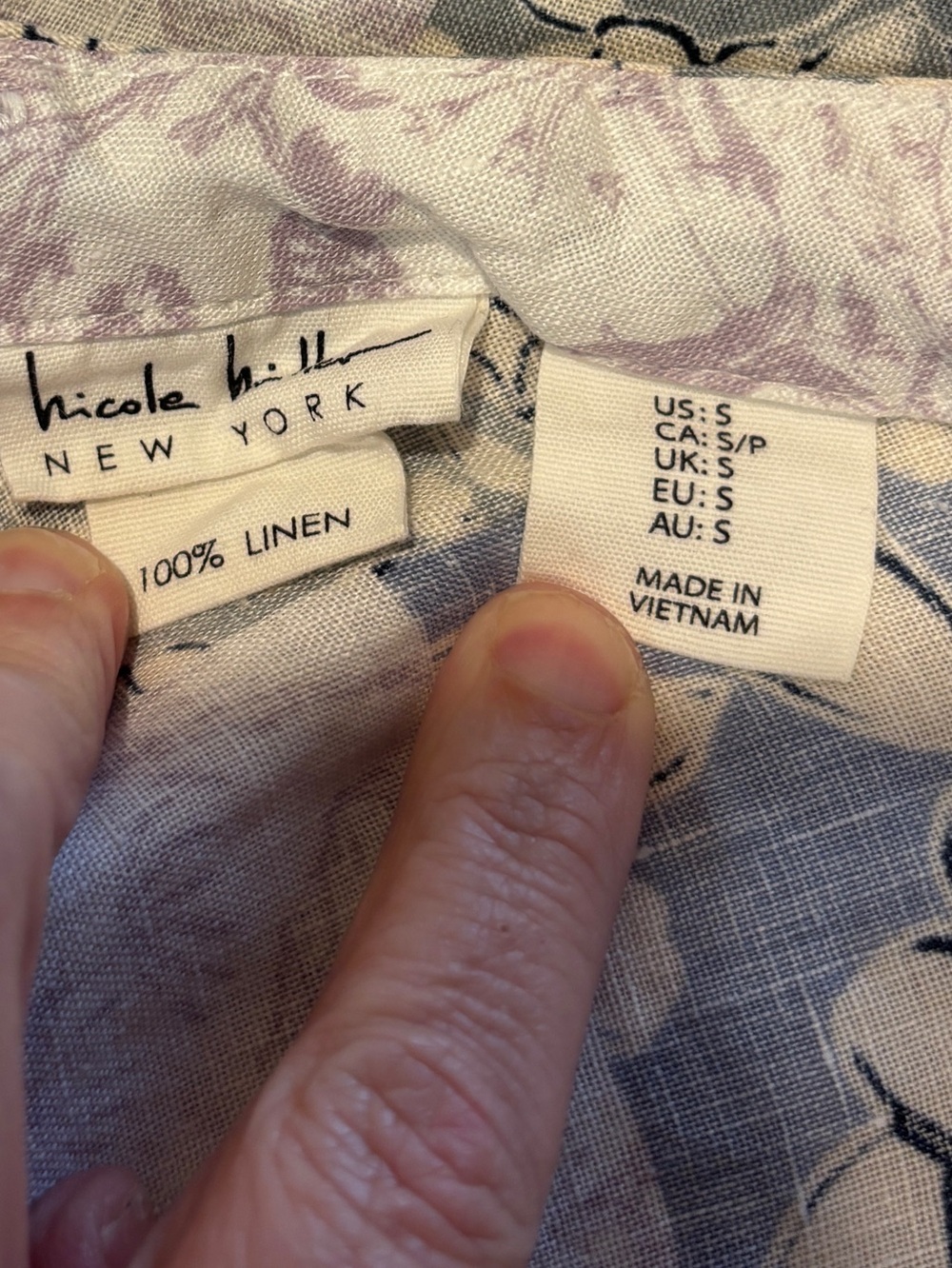 NICOLE MILLER Patchwork Linen Top Size S - Picture 3 of 8